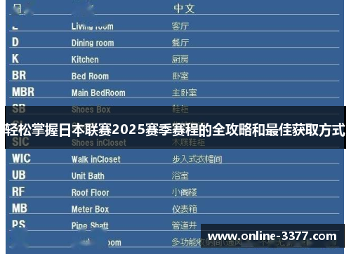 轻松掌握日本联赛2025赛季赛程的全攻略和最佳获取方式